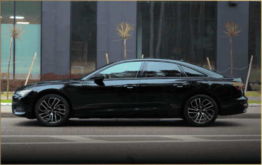 Audi A6 in Minsk street side view