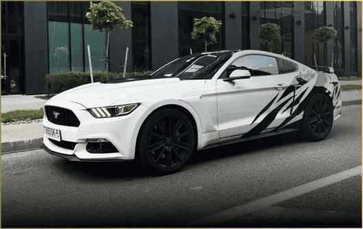 Ford Mustang white for rent